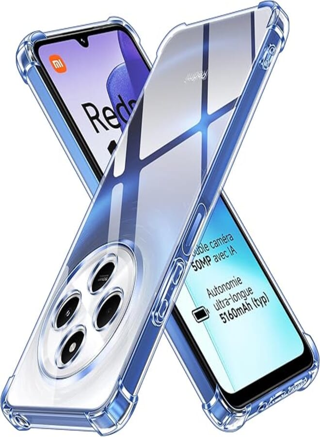 ivoler Case for Xiaomi Redmi 14C 4G/Poco C75, Ultra Transparent Shockproof Silicone Protective Case with Reinforced Corners Clear Thin Soft TPU Bumper Cover